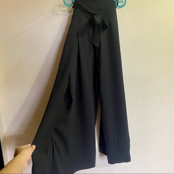 Black Solid Cropped Parallel Trouser for Women, Size-L - Picture 11 of 11